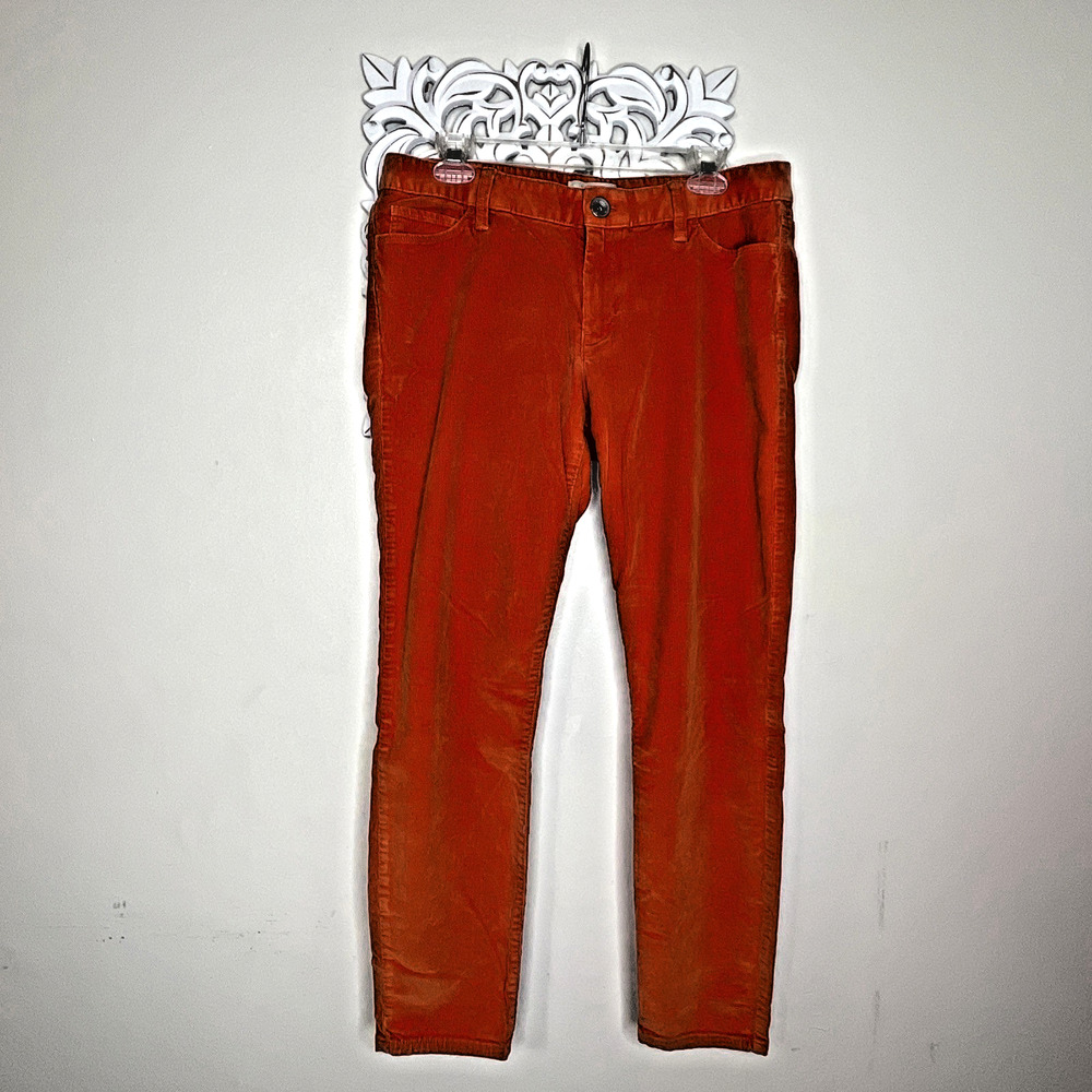 BANANA REPUBLIC Women's size 30 Corduroy PANTS Straight Leg 5-Pocket RUST ORANGE